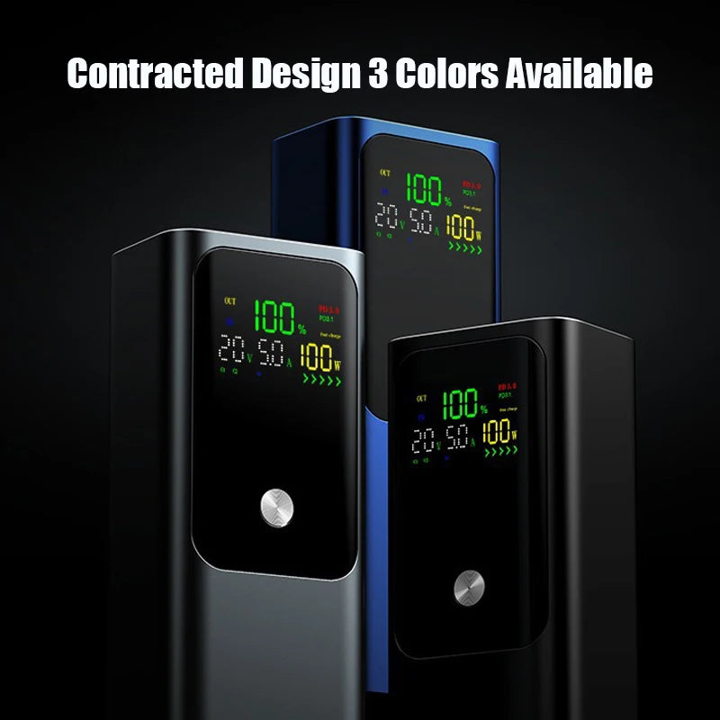 50000mAh Portable Color Screen Power Bank Supports PD100W Bidirectional Fast Charging Suitable For IPhone Laptop Samsung