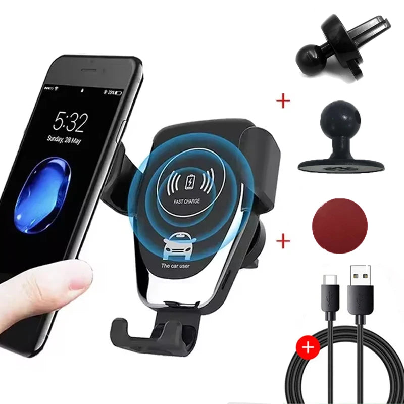 30W Wireless Chargers Fast Car For iPhone 16 15 14 13 12 Pro XS Max XR Samsung Xiaomi Wireless Charging Phone Car Holder Charger
