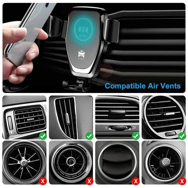 30W Wireless Chargers Fast Car For iPhone 16 15 14 13 12 Pro XS Max XR Samsung Xiaomi Wireless Charging Phone Car Holder Charger