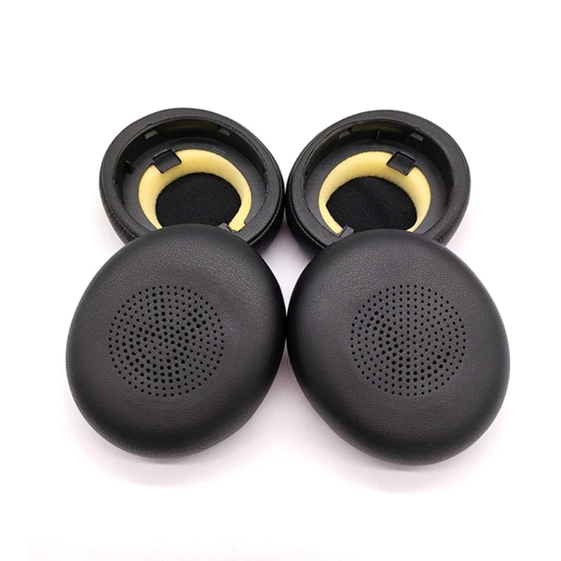 1Pair Leather Ear Pads for Jabra 45H Evolve2 65 Headphone Elastic Foam Earpads Ear Pads Sponge Cushion Replacement P9JD