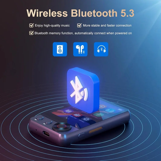 128GB MP3 player (with Bluetooth 5.3), 2.4’ portable full touchscreen music player (with speakers and Micro SD card slot)