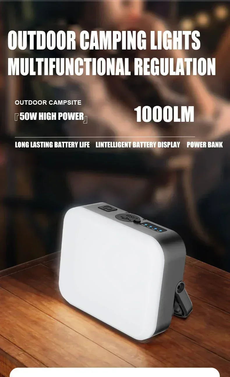 4000MaH Camping Lamp Portable Hanging Tent Light Solar PowerRechargeable Power Bank Work Lantern For Outdoor Camping BBQ Party