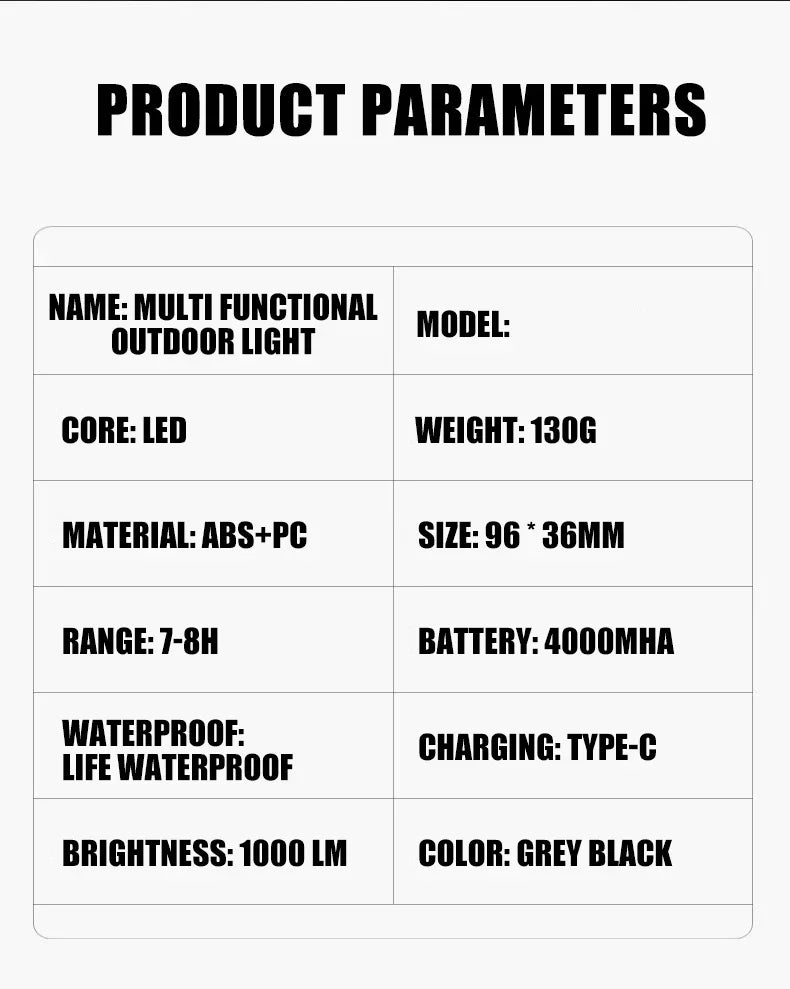 4000MaH Camping Lamp Portable Hanging Tent Light Solar PowerRechargeable Power Bank Work Lantern For Outdoor Camping BBQ Party