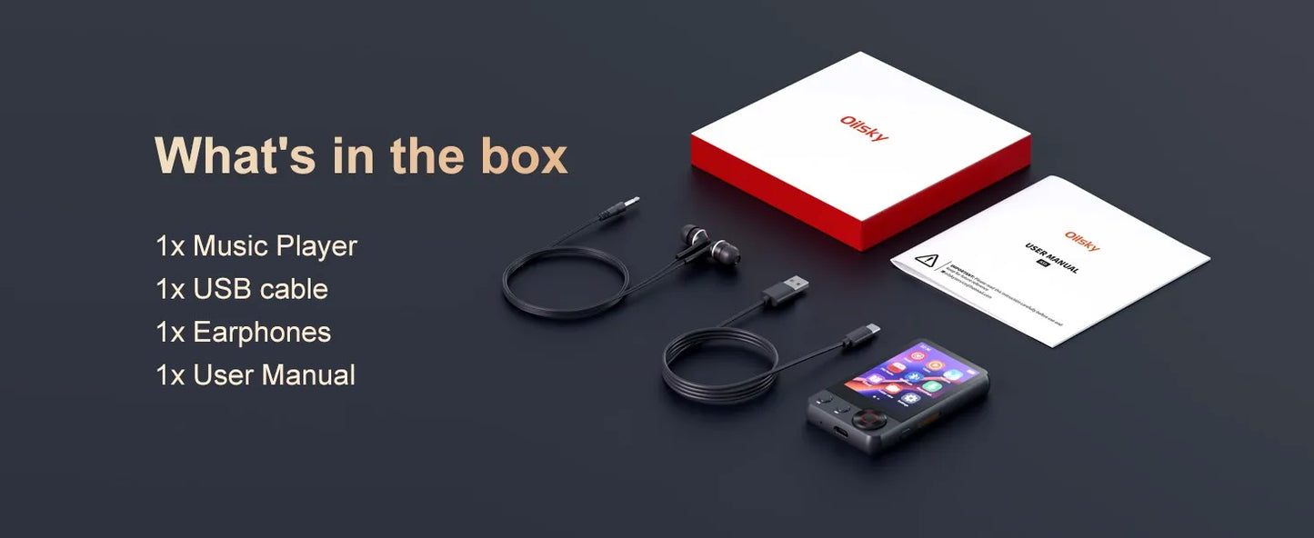 128GB MP3 player (with Bluetooth 5.3), 2.4’ portable full touchscreen music player (with speakers and Micro SD card slot)