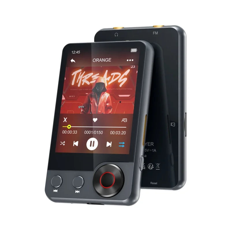 128GB MP3 player (with Bluetooth 5.3), 2.4’ portable full touchscreen music player (with speakers and Micro SD card slot)